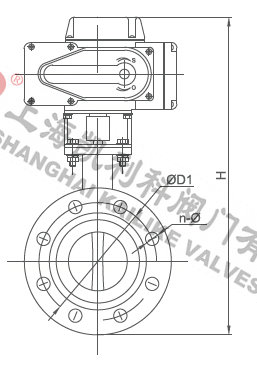 D941X電動法蘭蝶閥外形結(jié)構(gòu)圖
